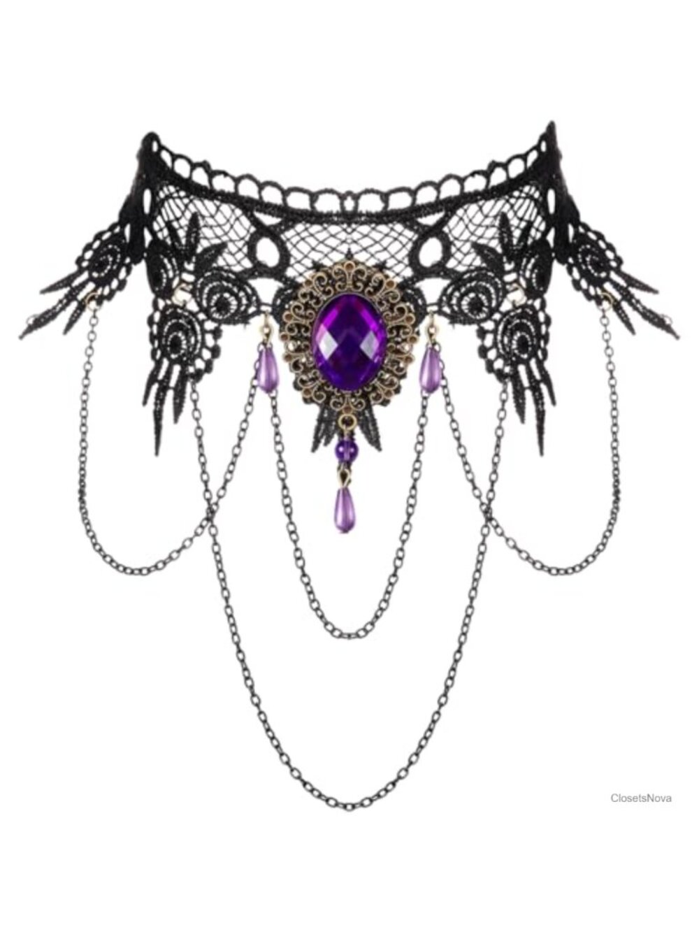 Gothic Lace Choker Necklace Victorian Steampunk Cosplay Costume Jewelry